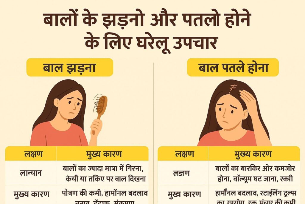 बालों के झड़ने और पतले होने के लिए घरेलू उपचार